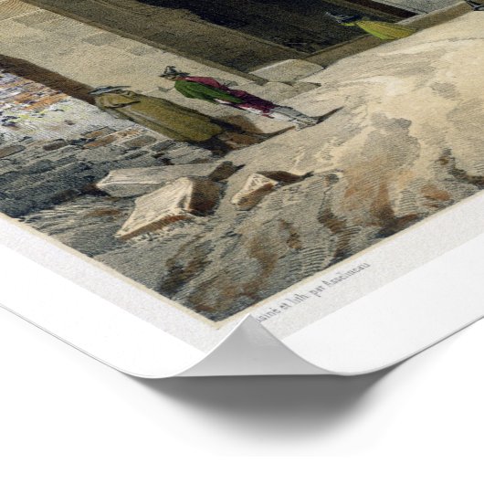 The Gate of Justice, entrance to the Alhambra, Gra Poster (Ecke)