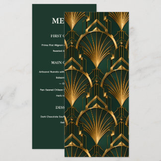 The Gatsby Art Deco Wedding Menu Card Menükarte
