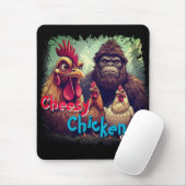 "The Ghost Photobomb Bigfoot" Cheesy Chickens  Mousepad (Mit Mouse)