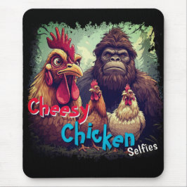 "The Ghost Photobomb Bigfoot" Cheesy Chickens  Mousepad