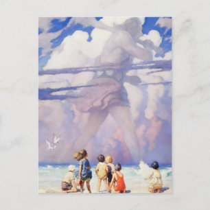 The Giant Fairy Art by NC Wyeth Feiertagspostkarte