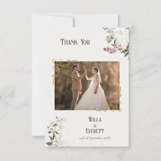 The Gilded Garden Wedding Dankeschön Card Dankeskarte (Vorderseite)