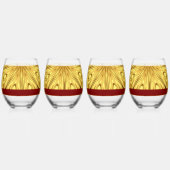 The Gilded Zenith: Molten Gold & Deep Crimson Ache Weinglas Ohne Stiel (Vorderseite)