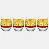 The Gilded Zenith: Molten Gold & Deep Crimson Ache Weinglas Ohne Stiel (Hinten)