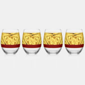 The Gilded Zenith: Molten Gold & Deep Crimson Ache Weinglas Ohne Stiel (Links)