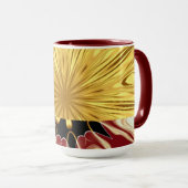 The Gilded Zenith: Molten Gold & Deep Crimson Luxu Tasse (VorderseiteRechts)