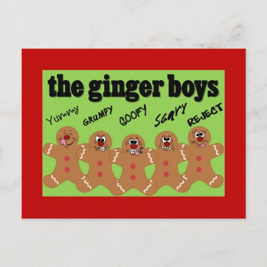 "The Ginger Boys" Gingerbread Man Boy Band Postkarte (Vorderseite)