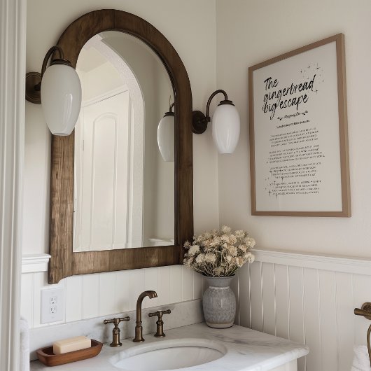 The Gingerbread Big Escape Christmas Funny Print Poster