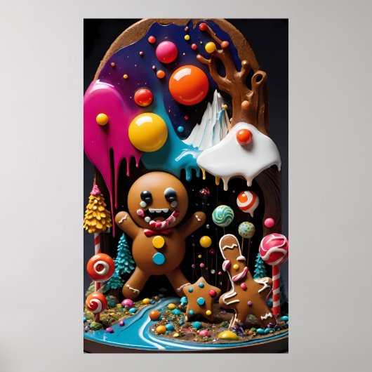 The Gingerbread Glutton - Ken Gage Surreal Art Poster (Vorne)
