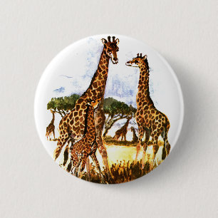 The Giraffe Family - Button