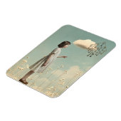 The Girl & Her Key Kite | Surreal Storybook  Magnet (Linke Seite)