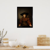 The Girl in a Picture Frame by Rembrandt Poster (Küche)
