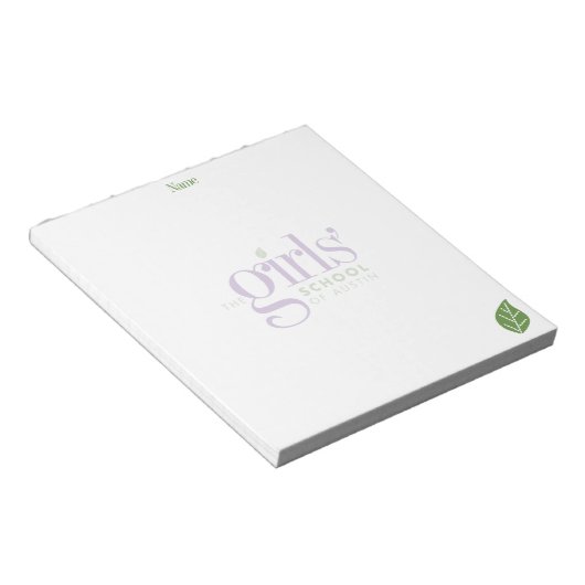 The Girls' School of Austin Logo and Leaf Notepad Notizblock (angewinkelt)
