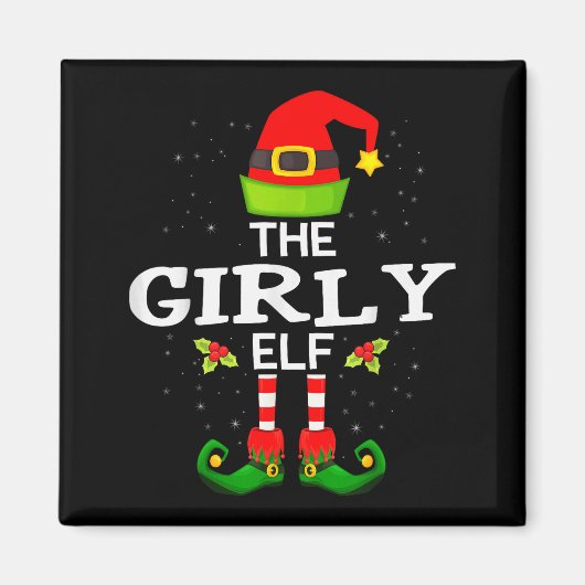 The Girly Elf Christmas Family Matching Pajama Magnet (Vorne)
