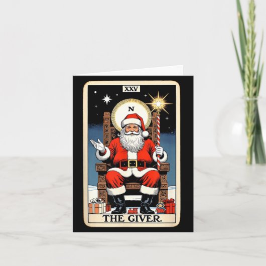 The Giver Santa Tarot Card Style Christmas Graphic Karte (Vorderseite)