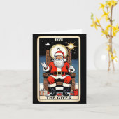 The Giver Santa Tarot Card Style Christmas Graphic Karte (Gelbe Blume)