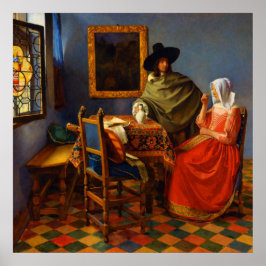 The glass of wine by Johannes Vermeer  Poster