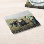 The Gleaners, Jean-Francois Millet, 1857 Rechteckiger Pappuntersetzer (angewinkelt)