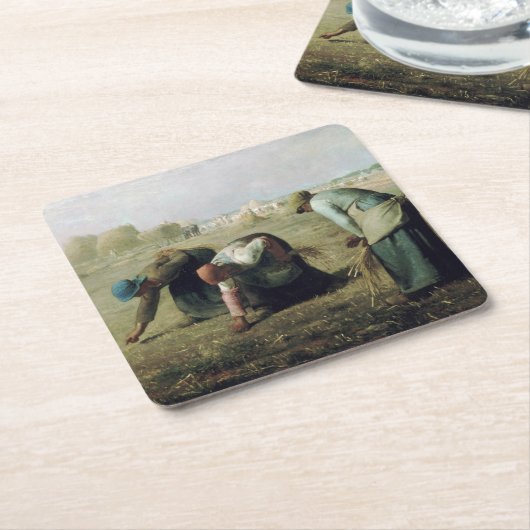 The Gleaners, Jean-Francois Millet, 1857 Rechteckiger Pappuntersetzer (angewinkelt)