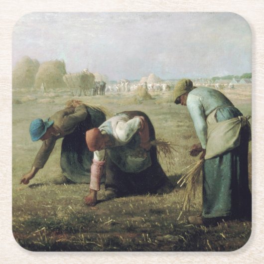 The Gleaners, Jean-Francois Millet, 1857 Rechteckiger Pappuntersetzer (Vorderseite)