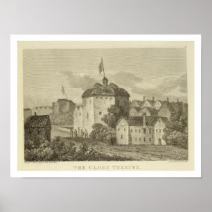 The Globe-Theater auf dem Bankside, wie es i Poster