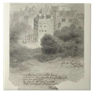 The Globe-Theater, Bankside, Southwark, nach einem Fliese