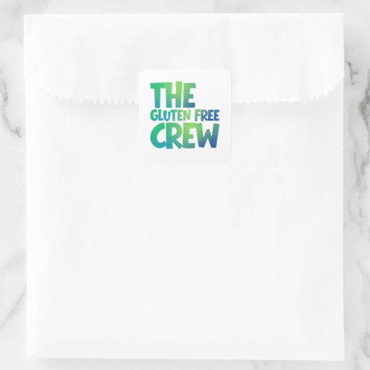 The Gluten Free Crew Quadratischer Aufkleber (Tasche)