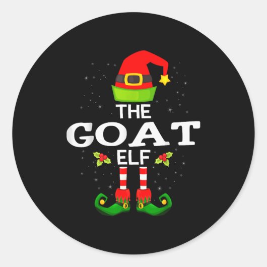 The Goat Elf Christmas Family Matching Pajama Runder Aufkleber (Vorderseite)