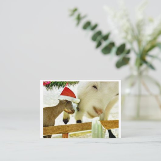 The goats of Christmas past Card Mitteilungskarte (Stehend Vorderseite)