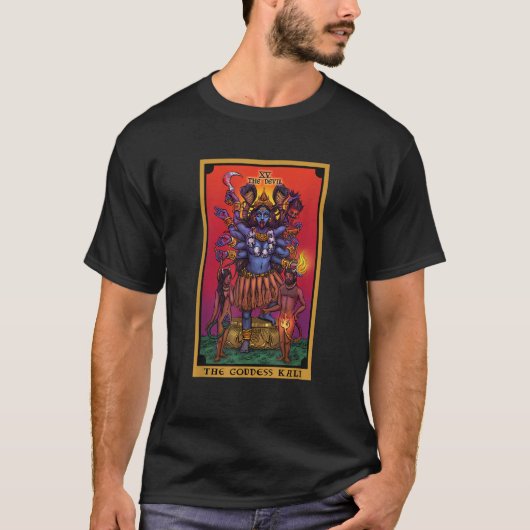 The Goddess Kali The Devil Tarot Card Hindu Indian T-Shirt (Vorderseite)