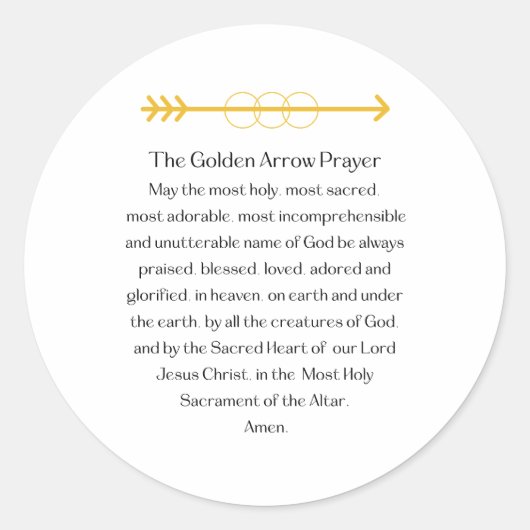 The Golden Arrow Prayer Round Sticker (Vorderseite)
