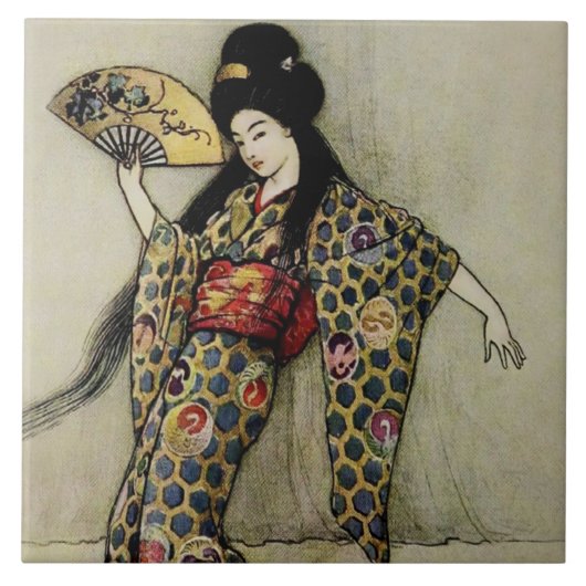 “The Golden Comb” by Warwick Goble Fliese (Vorderseite)