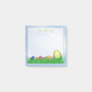 "The Golden Oaster Egg" - Blue Sky Lined Post-it Klebezettel