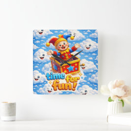 The golden toy box nursery wall clock quadratische wanduhr