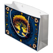 The Golden Tree Of Balance Große Geschenktüte (Rückseite Schrägansicht)