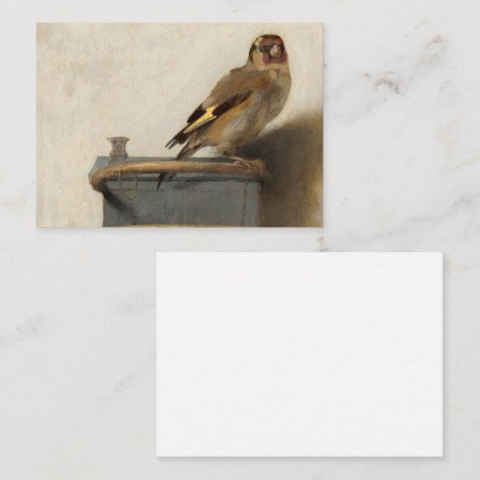 The Goldfinch, 1654 von Carel Fabritius Mitteilungskarte (Vorne/Hinten)