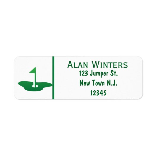 The Golfer Return Address Label (Vorne)