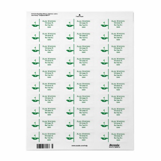 The Golfer Return Address Label (Vorne)