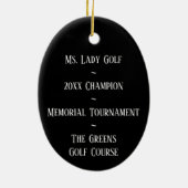 "The Golfess" Vintage Golfdame Keramik Ornament (Hinten)