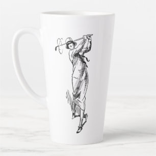 "The Golfess" Vintage Lady Golfer Milchtasse
