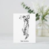 "The Golfess" Vintage Lady Golfer Postkarte (Stehend Vorderseite)