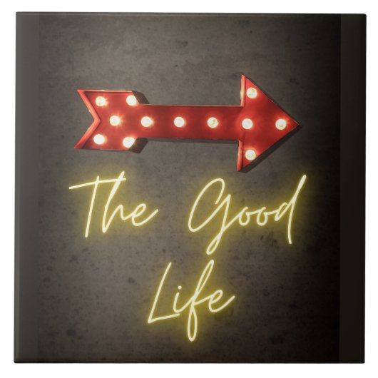 The Good Life Neon Pfeil Fliese (Vorderseite)