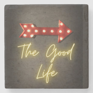 The Good Life Neon Pfeil Steinuntersetzer