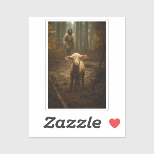 The Good Shepherd and the Lost Lamb – Jesus & Lamb Aufkleber (Blatt)