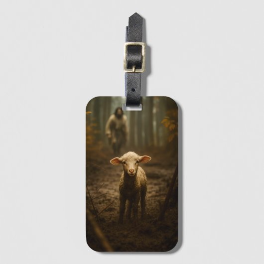 The Good Shepherd and the Lost Lamb – Jesus & Lamb Gepäckanhänger (Vorderseite Vertikal)