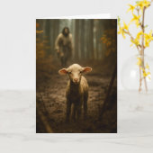 The Good Shepherd and the Lost Lamb – Jesus & Lamb Karte (Gelbe Blume)
