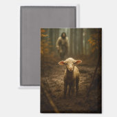 The Good Shepherd and the Lost Lamb – Jesus & Lamb Magnet (Vorderseite/Rückseite)