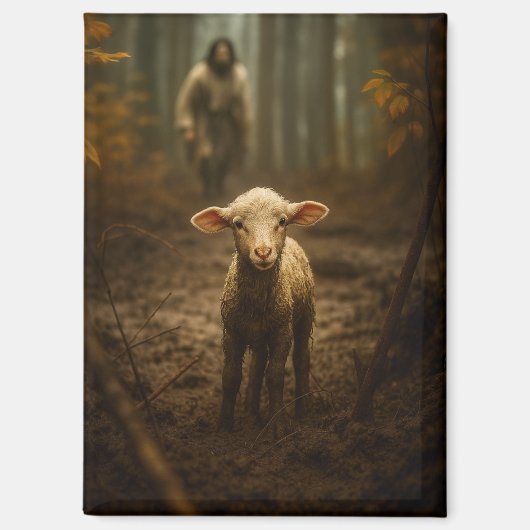 The Good Shepherd and the Lost Lamb – Jesus & Lamb Magnet (Vorderseite)