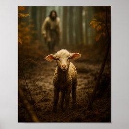 The Good Shepherd and the Lost Lamb – Jesus & Lamb Poster