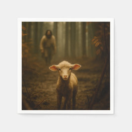 The Good Shepherd and the Lost Lamb – Jesus & Lamb Serviette